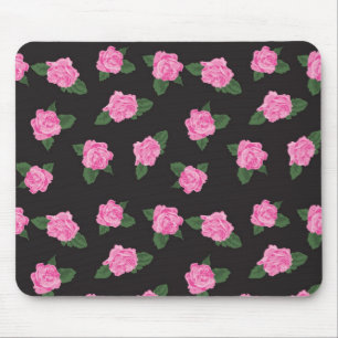 Tapis De Souris Mousepad de rose de noir et de rose