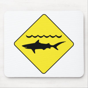 Tapis De Souris Mousepad de signe "de requins de avertissement" de