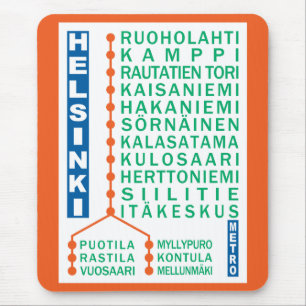 Tapis De Souris Mousepad de stations de métro de Helsinki