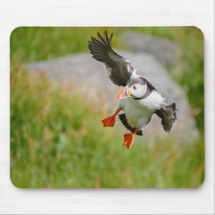 Tapis De Souris Mousepad de vol d'oiseau de macareux atlantique