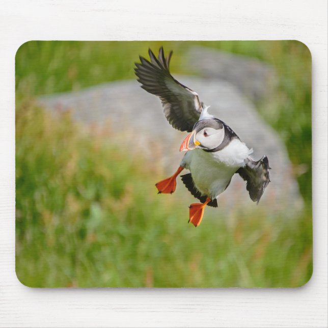 Tapis De Souris Mousepad de vol d'oiseau de macareux atlantique (Devant)