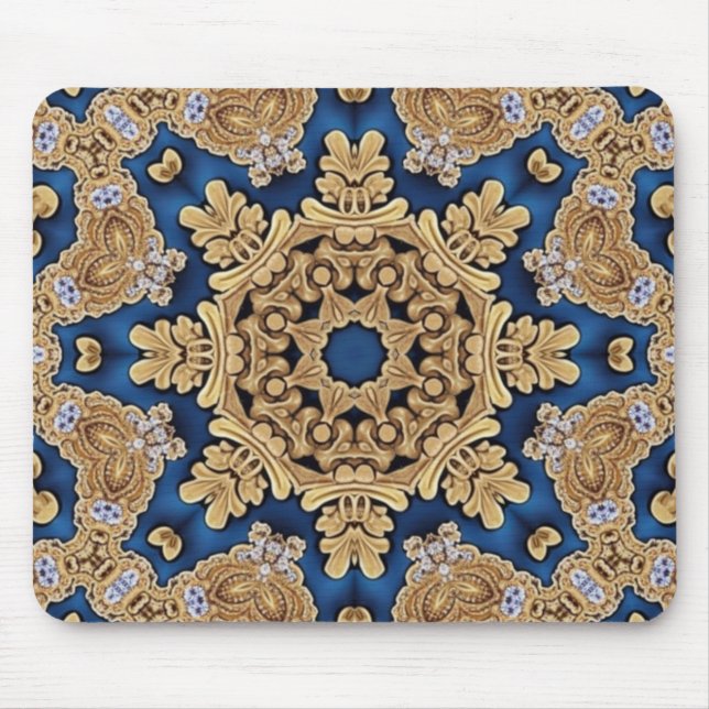 Tapis De Souris Mousepad décoratif en or bleu (Devant)