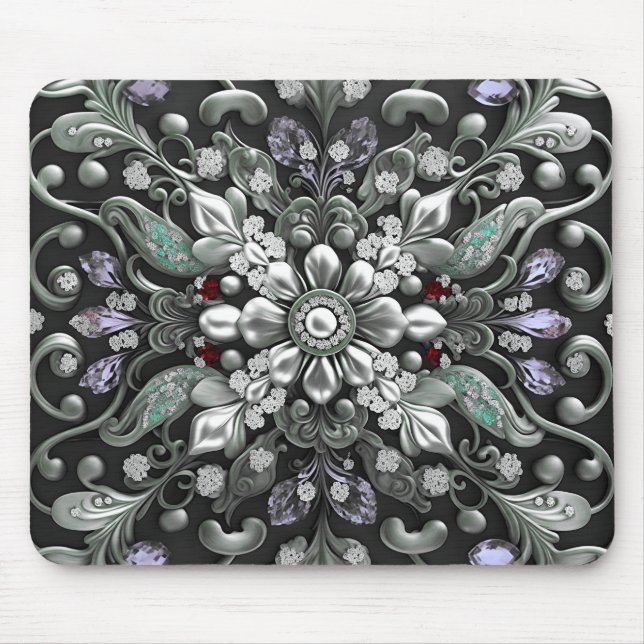 Tapis De Souris Mousepad décoratif violet argenté (Devant)