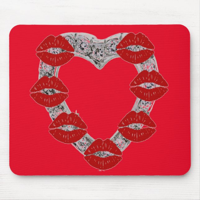 Tapis De Souris Mousepad Diamond Heart Kisses (Devant)