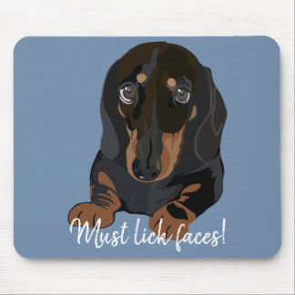 Tapis De Souris Mousepad Doit Lick Visages/Chiot De Dachshund
