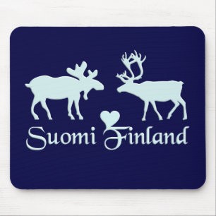 Tapis De Souris Mousepad d'orignaux et de renne de la Finlande