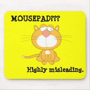Tapis De Souris Mousepad drôle avec le chat triste
