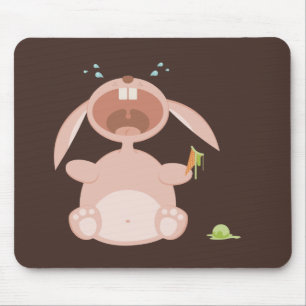 Tapis De Souris Mousepad drôle de lapin de bande dessinée