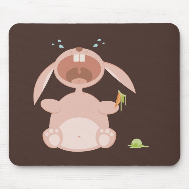 Tapis De Souris Mousepad drôle de lapin de bande dessinée (Devant)