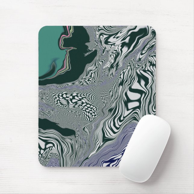 Tapis De Souris Mousepad "Emerald Marble Flow" (Avec souris)