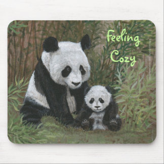 Tapis De Souris Mousepad en bambou d'ours panda de nid se sentant