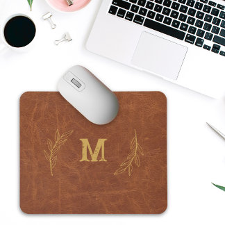 Tapis De Souris Mousepad en cuir personnalisé, Nom personnalisé in