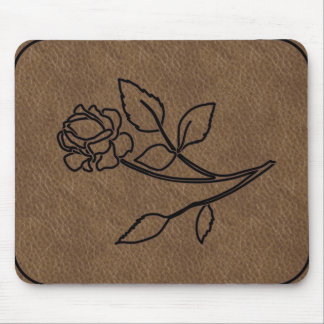 Tapis De Souris MousePad EN CUIR ROSE MARQUÉ