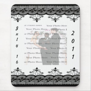 Tapis De Souris Mousepad en dentelle noire