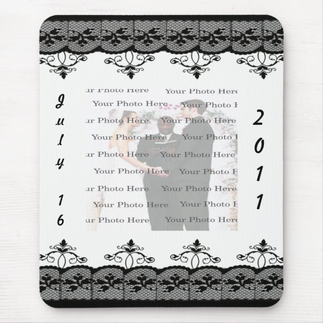 Tapis De Souris Mousepad en dentelle noire (Devant)