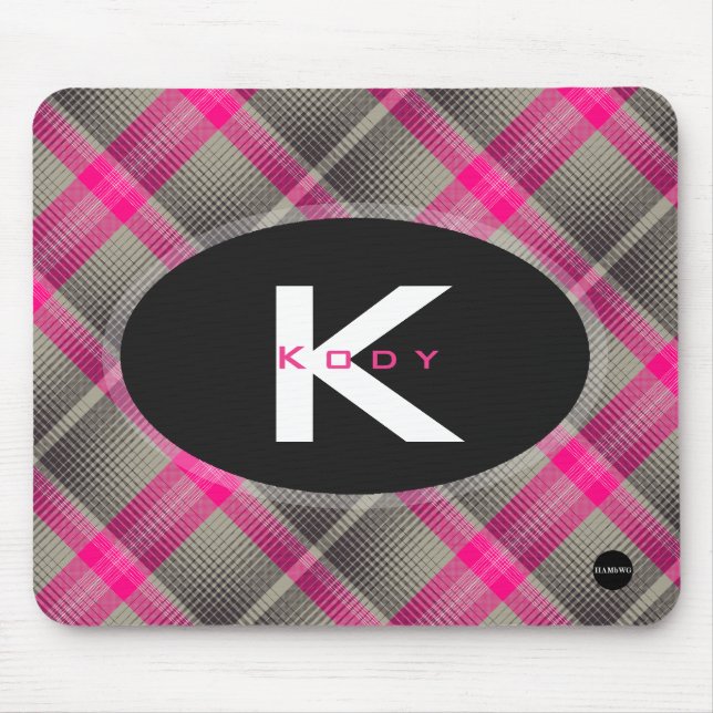 Tapis De Souris Mousepad en plaid rose - HAMbyWG (Devant)