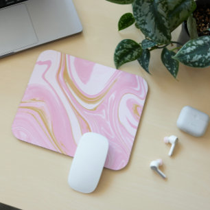 Tapis De Souris Mousepad en rose et or - Bureau esthétique