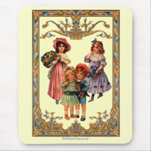 Tapis De Souris Mousepad Enfants Victoriens Art vintage