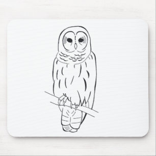 Tapis De Souris Mousepad étant perché de hibou