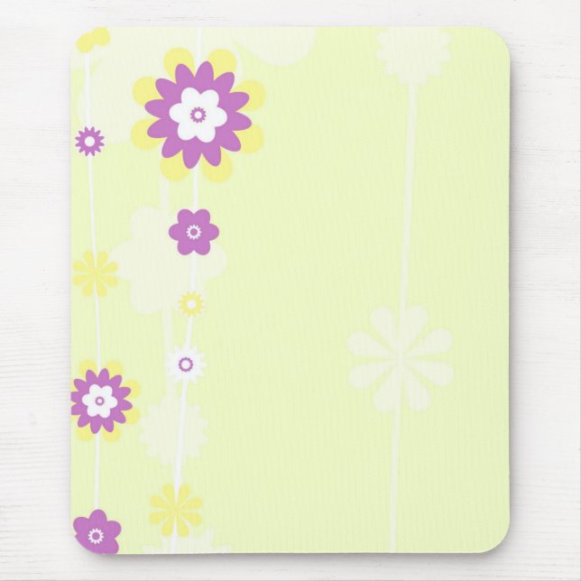 Tapis De Souris Mousepad, fille jaune et rose (Devant)
