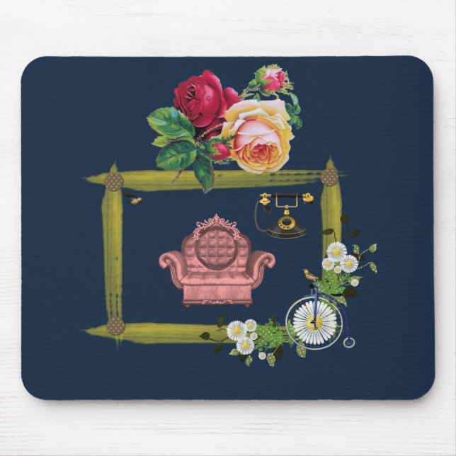 Tapis De Souris Mousepad Floral (Devant)