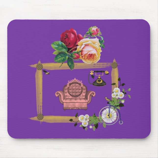 Tapis De Souris Mousepad Floral (Devant)