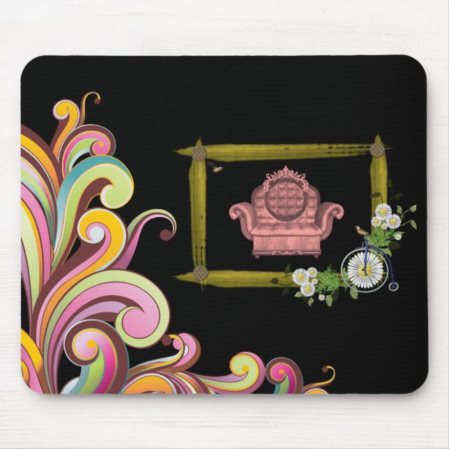 Tapis De Souris Mousepad Floral (Devant)