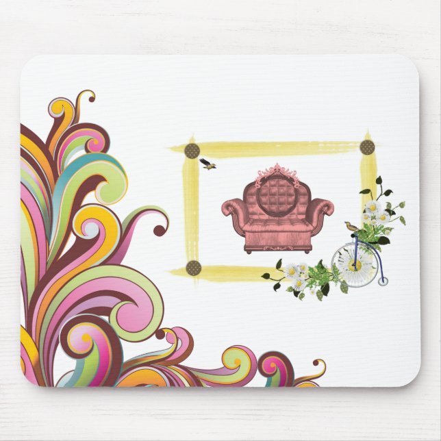 Tapis De Souris Mousepad Floral (Devant)