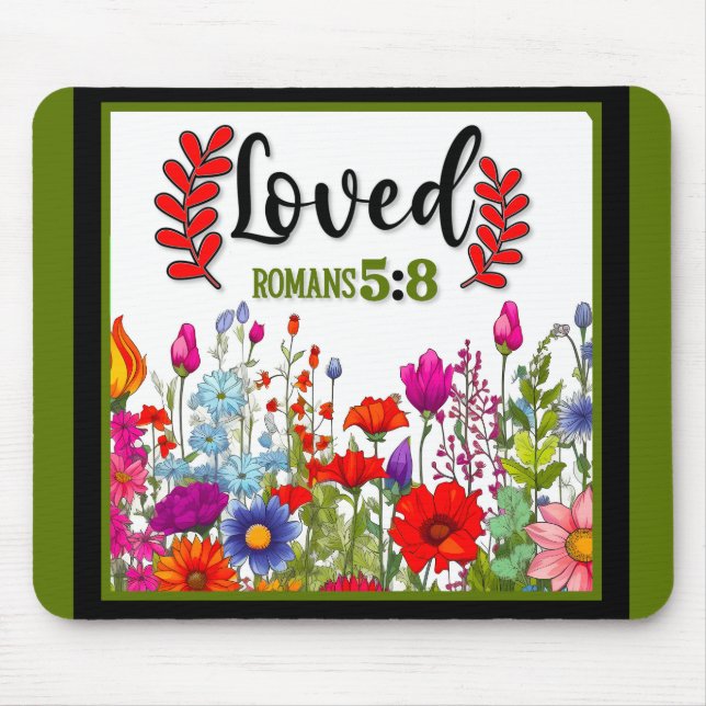 Tapis De Souris Mousepad Floral Inspirationnel (Devant)