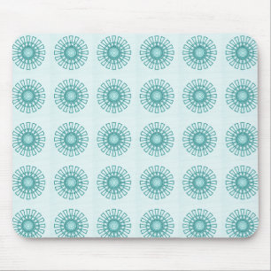 Tapis De Souris Mousepad Floral Rétro, Turquoise