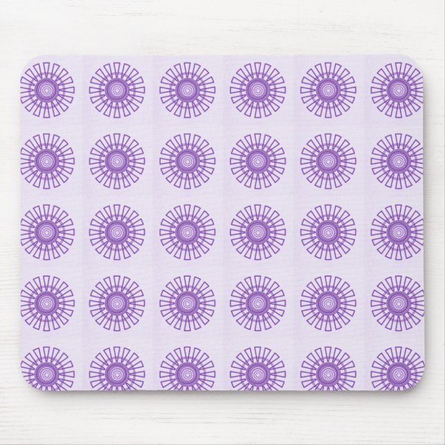 Tapis De Souris Mousepad Floral Rétro, Violet (Devant)