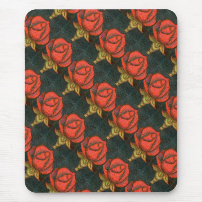 Tapis De Souris Mousepad floral "Rosebud" (Devant)