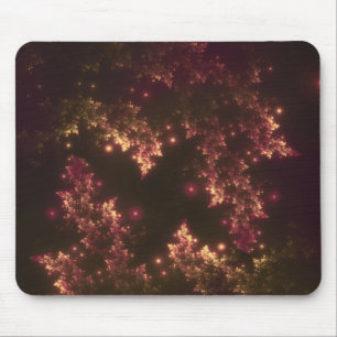 Tapis De Souris Mousepad Fractal Feuille Red Glow