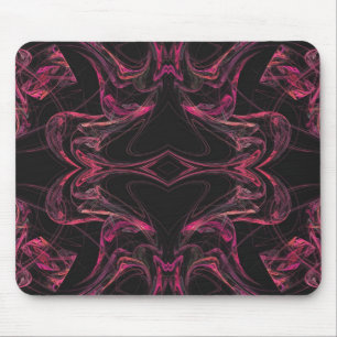 Tapis De Souris Mousepad fractal noir et rose