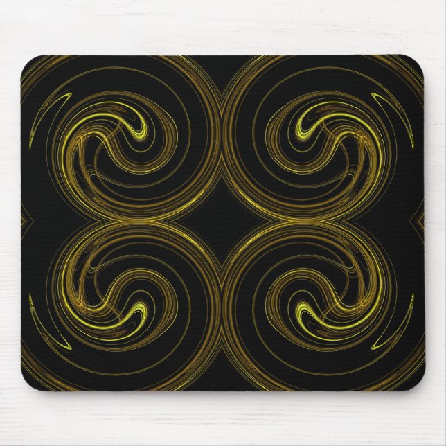 Tapis De Souris Mousepad fractal or et noir (Devant)