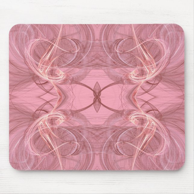 Tapis De Souris Mousepad fractal rose et blanc (Devant)