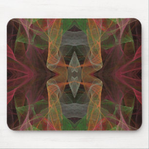 Tapis De Souris Mousepad fractal rose, vert et noir