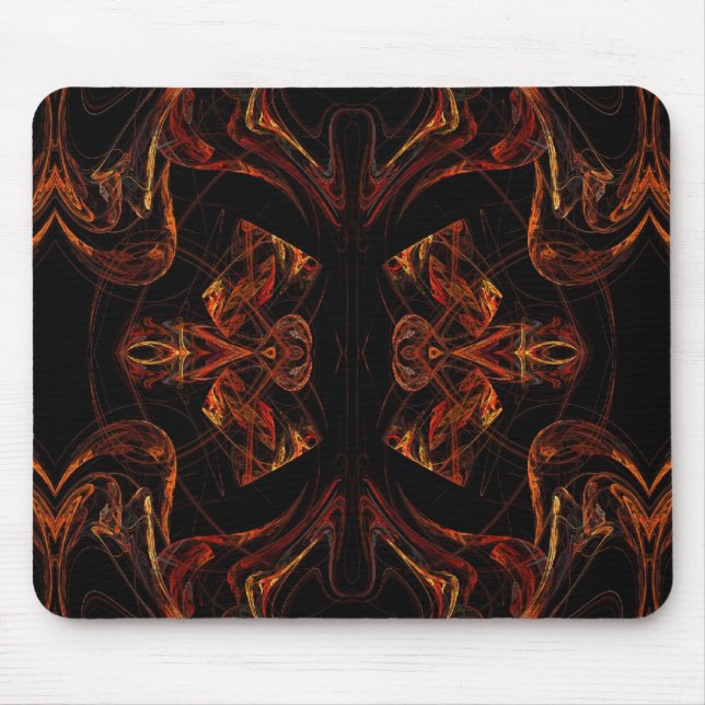 Tapis De Souris Mousepad fractionné orange et noir (Devant)