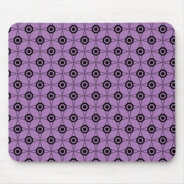 Tapis De Souris Mousepad géométrique de Funk Rétro, Lavande (Devant)