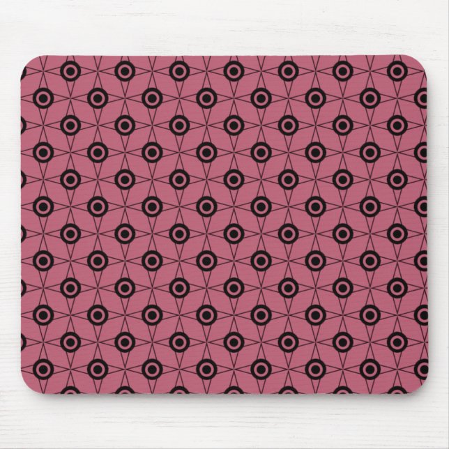 Tapis De Souris Mousepad géométrique Funk rétro, rose (Devant)