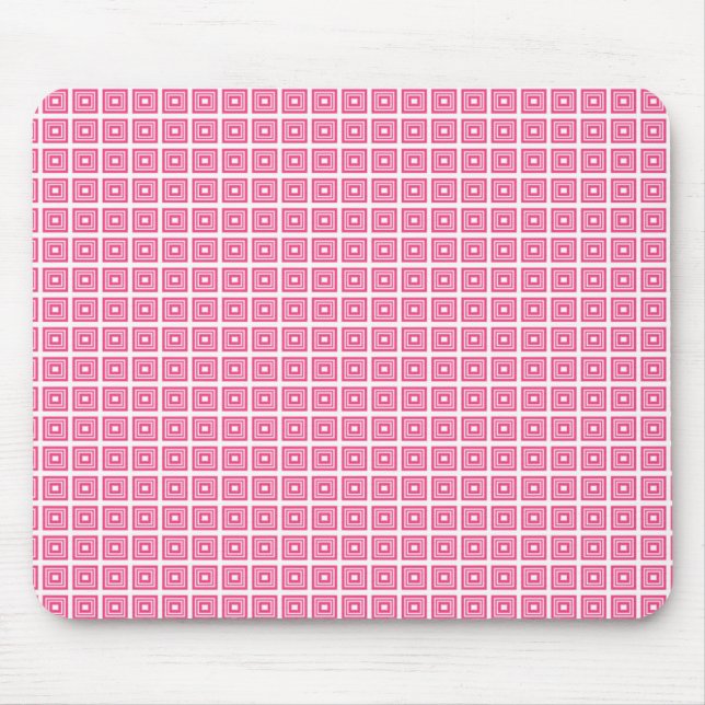 Tapis De Souris Mousepad géométrique rétro, rose (Devant)