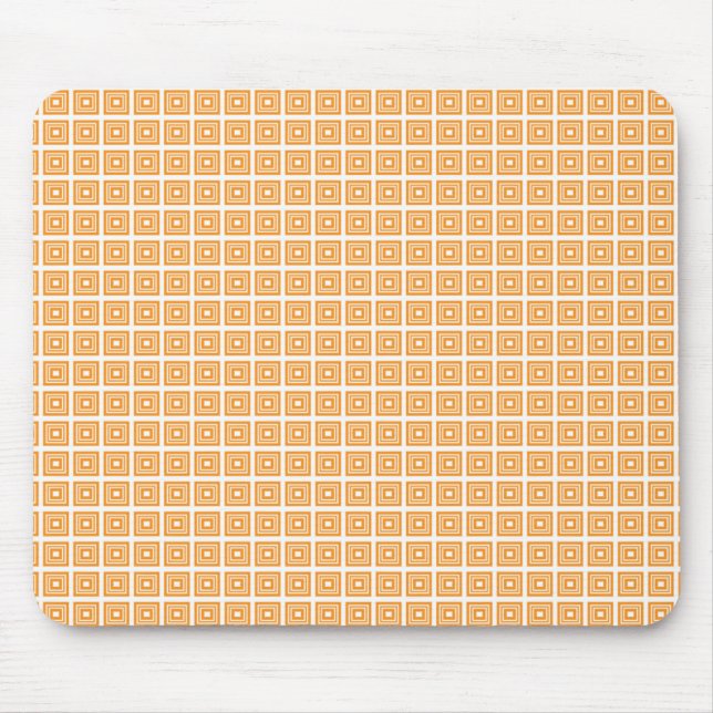 Tapis De Souris Mousepad géométrique rétro, Tangérine (Devant)