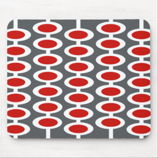 Tapis De Souris Mousepad gris, blanc et rouge de rétro motif de