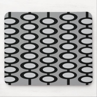 Tapis De Souris Mousepad gris et noir de rétro motif de globe -