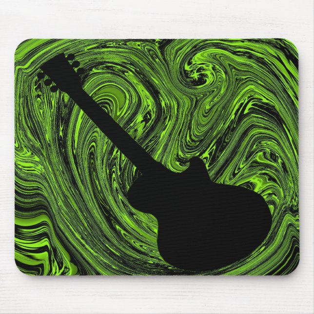 Tapis De Souris Mousepad Guitare Abstraite, Vert (Devant)