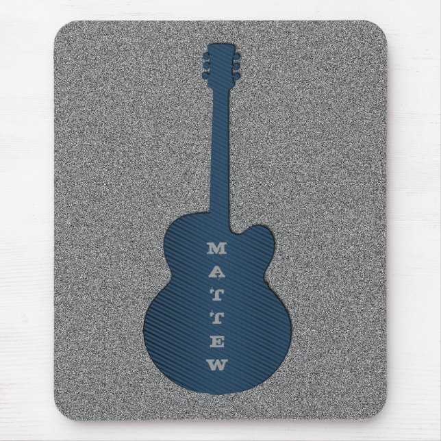 Tapis De Souris Mousepad guitare rayée, Bleu (Devant)
