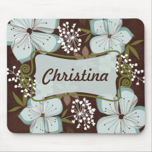 Tapis De Souris Mousepad Hawaiian Blue Flower