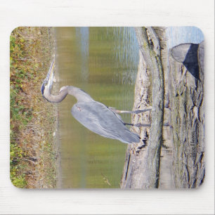 Tapis De Souris Mousepad Héron bleu