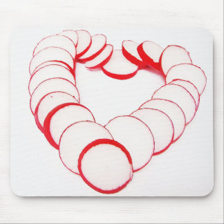 Tapis De Souris Mousepad Herz aus Radieschenscheiben