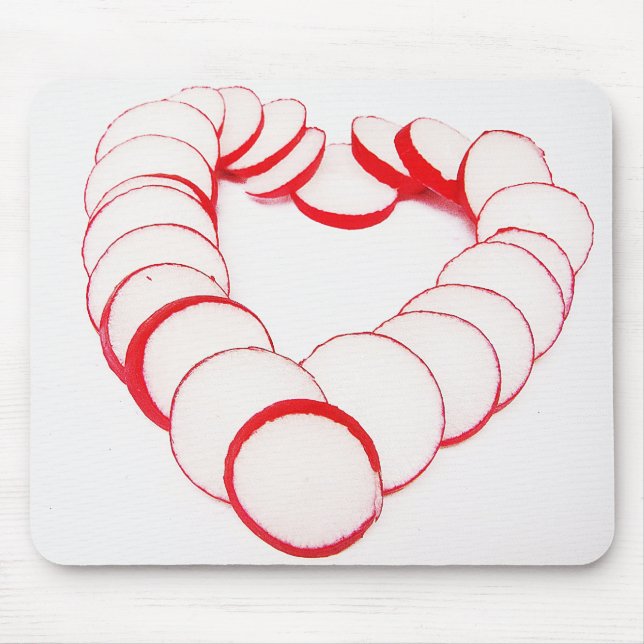 Tapis De Souris Mousepad Herz aus Radieschenscheiben (Devant)